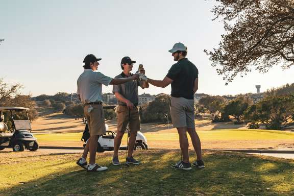Golfers drinking